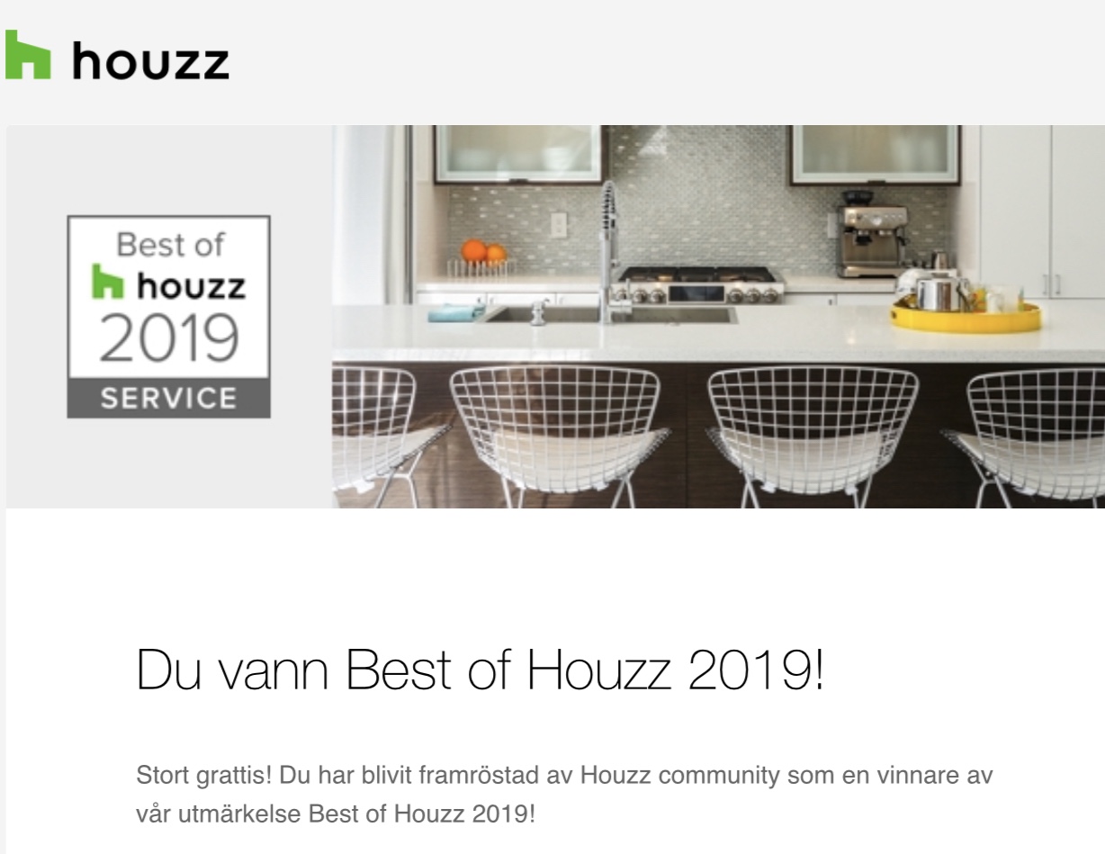 Vinnare av ‘Best Of Houzz 2019’